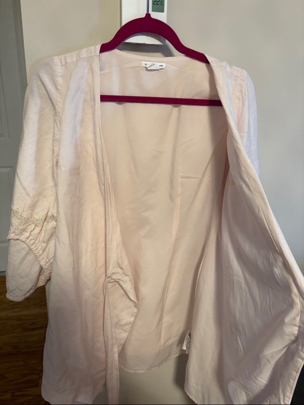 Club Monaco Blush Pink Wrap Mini Dress with Tied Waist linen blend - Picture 10 of 11